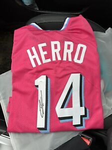 Tyler Herro Signed/Autographed Sunset Vice Heat Pink Jersey JSA Authentication