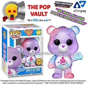 FUNKO POP VINYL ANIMATION CARE BEARS 40TH 1205 CARE-A-LOT BEAR CHASE + PROTECTOR