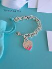 Tiffany & Co. Return to Tiffany Heart Tag 6.5 in Chain Bracelet 925 Sterling...
