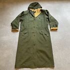 Vintage Eddie Bauer Jacket Mens Medium Green Trench 90s Hooded Toggle Raincoat