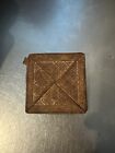 Antique Leather Jewelry Coin Box Collapsible Flat ￼