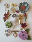 15 VINTAGE TO NOW FASHION FLOWER BROOCH LOT