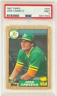1987 Topps #620 Jose Canseco Rookie Cup PSA 9 Mint Oakland Athletics