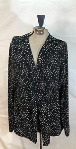 J. Jill Wearever Collection Black‎ White Printed Cardigan Topper Womens Size XL