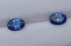 GIA Certified Pair of 6x4mm Blue Sapphire Natural Gemstones Madagascar Sri Lanka