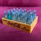 Coca Cola 1950s Miniature Plastic Green Bottles Yellow Crate