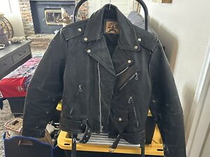 Rocky Mountain Hides BKMCBM2X Cowhide Leather Classic Motorcycle Men's Jacket