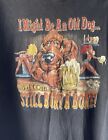 Vintage 90s Old Dog New Tricks 3D Emblem XL Single Stitch Black USA Made Shirt