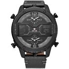 Weide Analog Quartz Black Dial And Leather Strap Men Watch WH6401B-1C