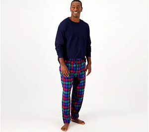 Lands' End Men's Knit Super Tee & Flannel Pants Pajama Set choose size Color AC5