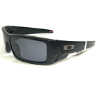 Oakley Sunglasses Gascan 03-473 Matte Black Wrap Frames with Gray Lenses