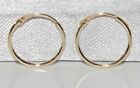 9CT GOLD CHILDREN'S 10mm HINGED SLEEPER HOOP EARRINGS - CHILD'S - SOLID 9CT GOLD