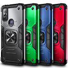 For Motorola Moto G Power (2022), Shockproof Ring Stand Case + Tempered Glass