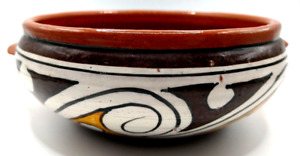 New Listing Red Clay Pottery Bowl Graphic Geometric Native American
