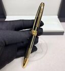 Luxury 163 Metal Series Stripe Black+Gold Color 0.7MM Ink Rollerball Pen