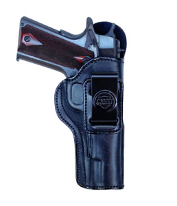 Max Carry Premium Black Leather IWB Gun Holster for 1911 (Colt/Springfield/S&W)