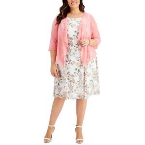 Connected Apparel Womens Ivory 2 PC Jacket Two Piece Dress Plus 20W BHFO 3561