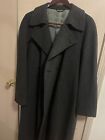 Vintage Pierre Cardin Mens Overcoat Dark Gray Thick Heavy Wool Trench Coat.   A2