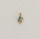 Pendant Only 14k Yellow Gold Natural Blue Topaz and Diamond Pendant