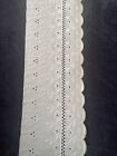 VINTAGE 1980 White Trim 3 Yards X 4 1/2” Wide Blended Floral Eyelet Lace Scallop