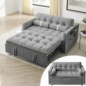 3 in 1 Convertible Sofa Bed, Pull Out Sleep Sofa Bed with Adjustable Backrest