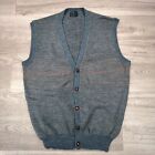 Vtg Arrow Blazer Tall Collection Mens Acrylic Cardigan Vest Blue Gray Sz XL Tall