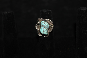 Native American Sterling Turquoise Ring Size 5.75