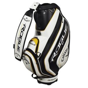 New Callaway Golf Rogue ST Staff Bag White/Black/Gold '22