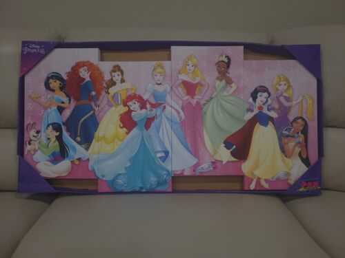 Enchanting Disney Princess Wall Art Canvas- Perfect for Kids' Room Decor- New
