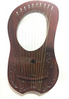 Lyre Harp 10 String Musical Instrument Solid Wood Handmade Carved with Tuning Wr
