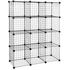 Wire Cube Storage 12-Cube Storage Organizer Metal DIY Modular Cabinet Bookshelf