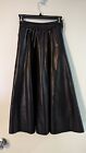 Kate Hewko A-Line Vegan Leather Skirt With Pockets Black New 
