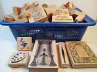 Wood Rubber Stamps, Stamps,  Various Sizes and Styles, Vintage LOT of 100+