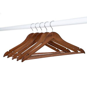 Solid Walnut Wood Suit Hangers for Adult, 60 Pack