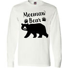 Inktastic Meemaw Bear In Black Long Sleeve T-Shirt Grandma Grandmother Fun Nose