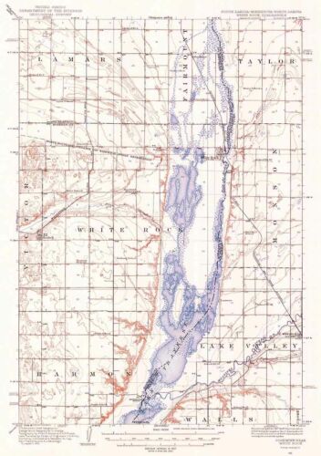 1915 Topo Map of White Rock South Dakota Minnesota