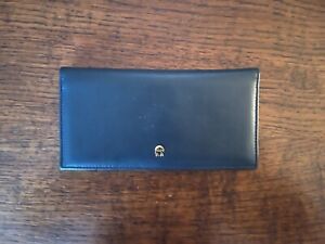 etienne aigner blue check book wallet NWT