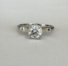 READ 1940s-50s Solid PT900 0.75ct Moissanite/Diamond?? Solitaire Engagement Ring