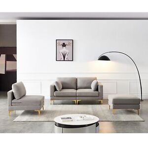 L Shaped Couch Reversible Sectional Fabric Sofa Set Convertible Sofa Living Room