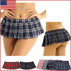 US Women Schoolgirl Mini Skirt RolePlay Costume Mini Plaid Pleated Micro Skirts