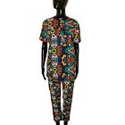 West African Print Multi Color Designs Women Shirt and Pants Outfit
