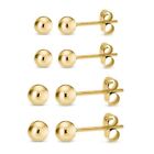 Gold Ball Earrings, 2 Pairs 14k Gold Plated Stud Earrings for Women Tiny Gold...