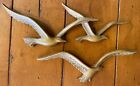 Vintage HOMCO Syroco Plastic Seagulls Brown Flying Birds Faux Wood Wall Art 7619