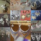Vintage 925 Silver Leaves Ear Hook Earrings Women Wedding Drop Dangle Jewelry