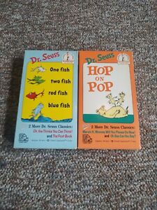 Lot of 2 Vintage Dr. Seuss VHS Tapes: Hop on Pop, One Fish Two Fish... 1989