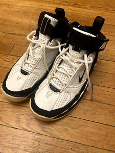 Size 10 - Nike Shox Ups Basketball Shoes White Black Mens