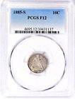 1885-S  Liberty Seated Dime  PCGS F12