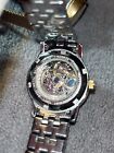 Anne Klein Automatic Ladies 21 Jewel Skeleton Watch With Crystal Accents 10/8755