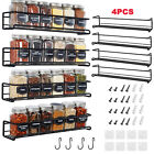 4Pcs Spice Organizer Rack Wall Mount Spice Jars Set Rack Hanging Shelf Holder