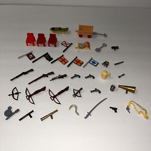 Playmobil Weapons Swords Guns Accessories Flags Chairs Spoons Knife Whistle Lot